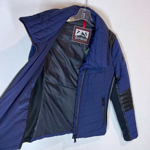 Alp-N-Rock Moto Jacket Blue Black Ski Snow Resortwear Designer Winter Small - Picture 5 of 16